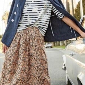 J. Crew Animal Print A-Line Skirt in Tan and Black
